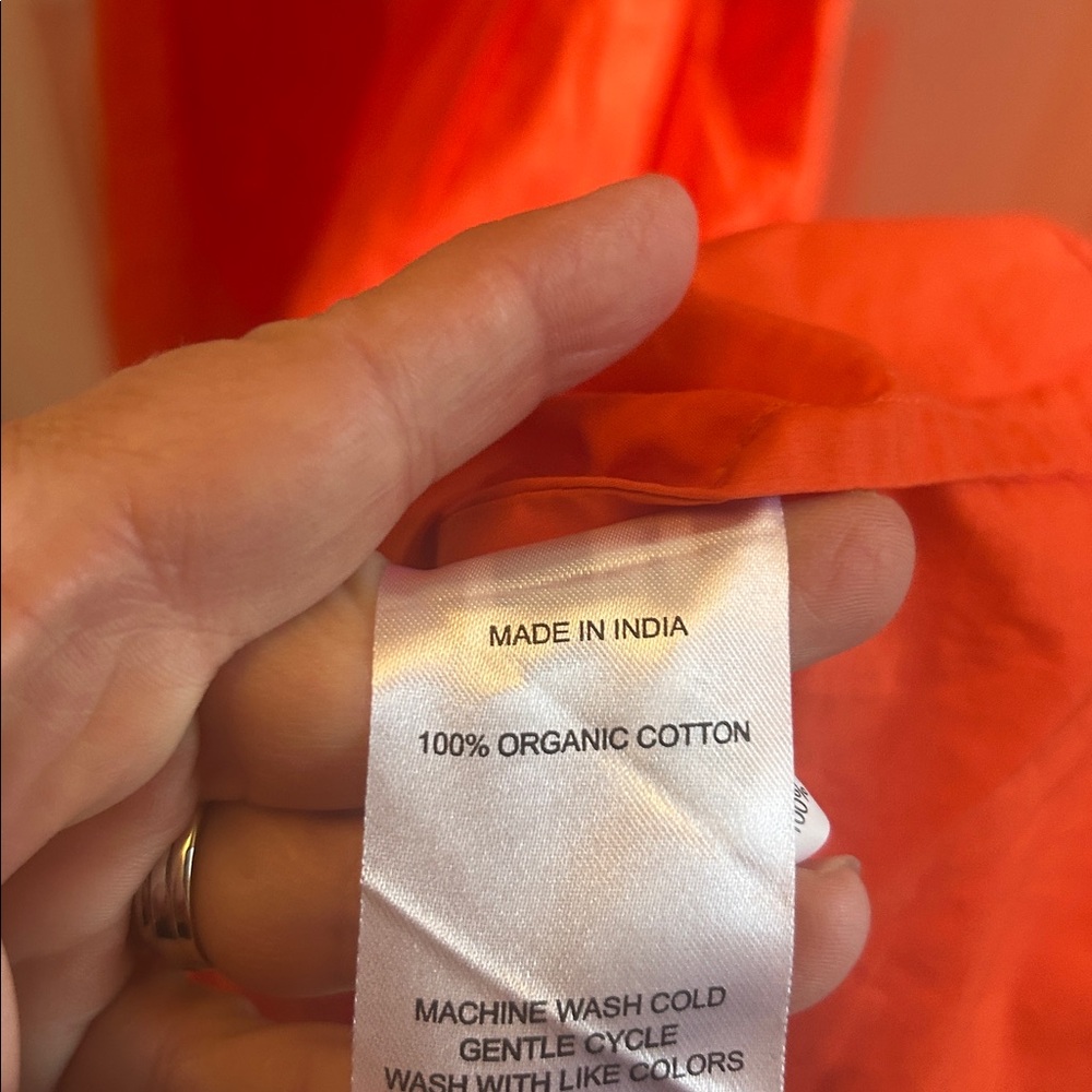 Quince smocked orange midi dress - Picture 5 of 6